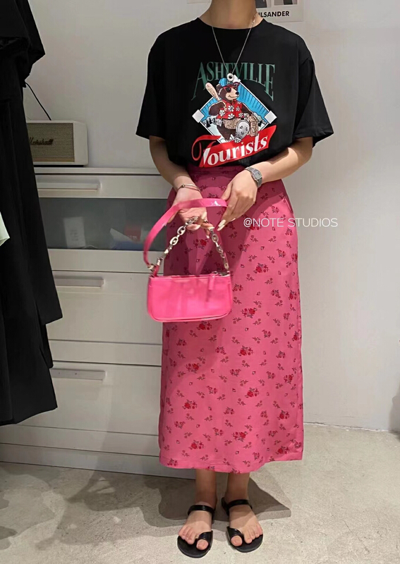 New in early summer! [note] Korean retro floral skirt 22302\hbx