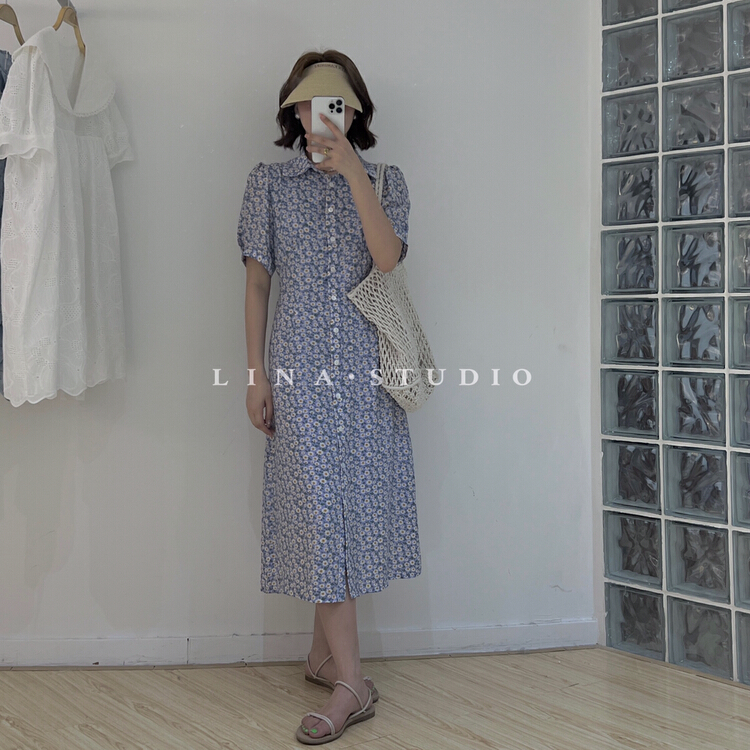 Original price 66.55! [Lina] sweet lady floral dress 0085-1\hjy