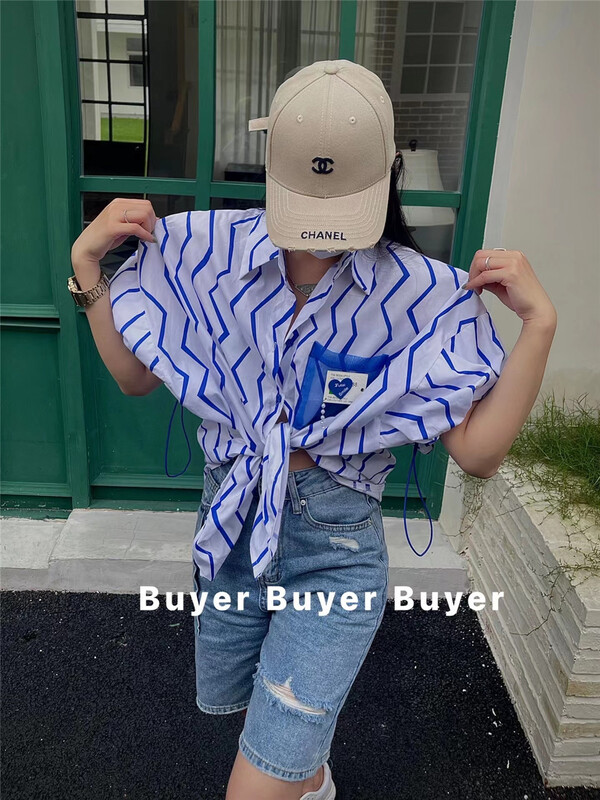 [buyer] loose breasted love short sleeve shirt 0521\wtt