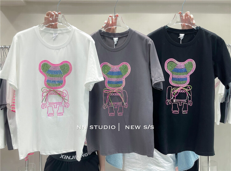 [NN] hot color diamond machine bear short sleeve T-shirt 7535\xyy