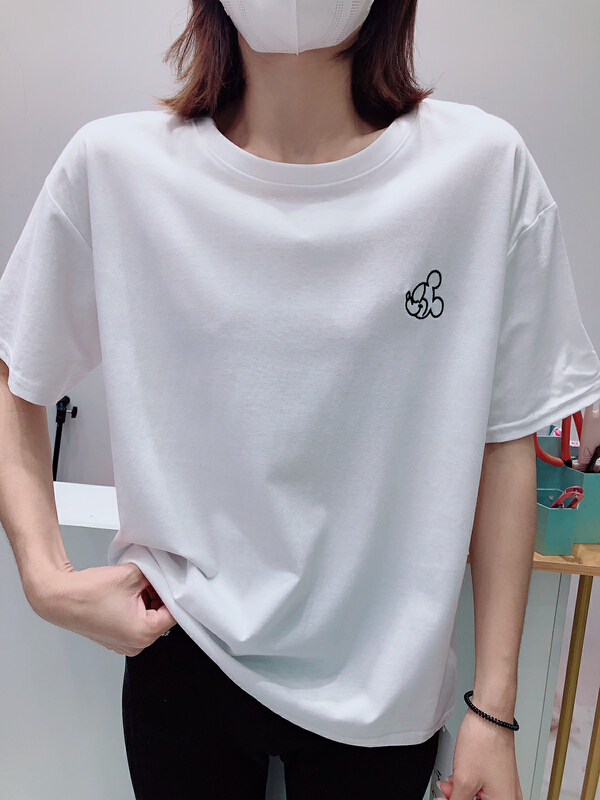 [3000 gold] Korean version simple and versatile short sleeve T-shirt 8036\ll