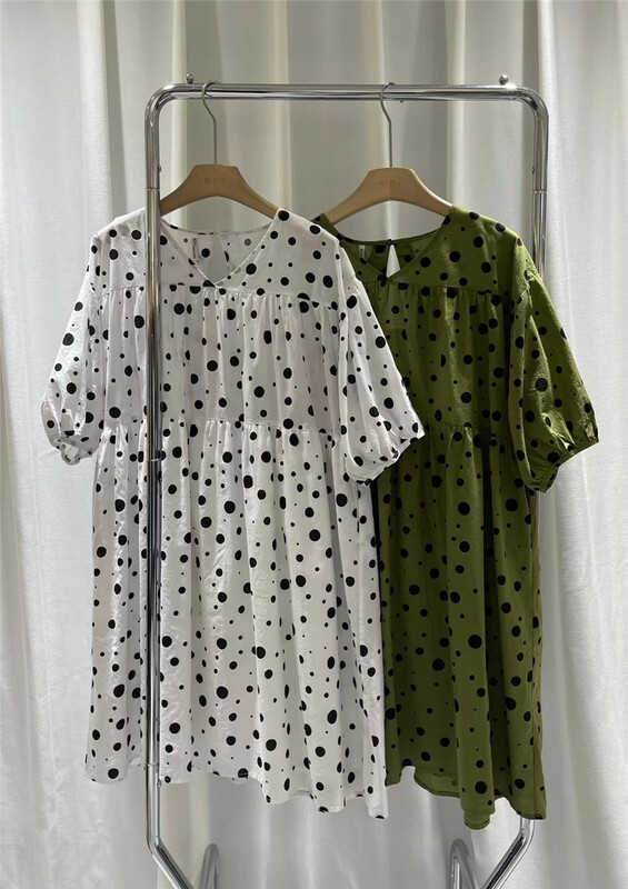 [Mujia] Korean version of commuter wave point loose dress w85286\l