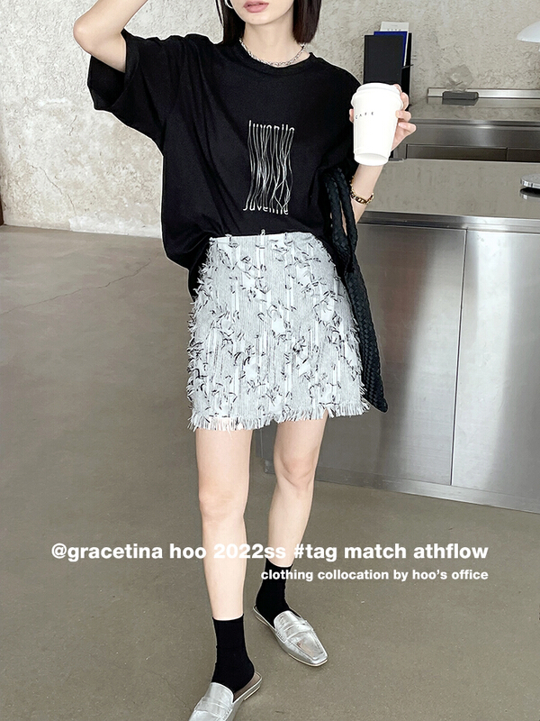[gracetina Hoo] imported custom tassel jacquard skirt bq2186\cqw