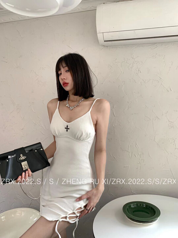 [zhengruxi] drawstring design suspender Spice Girl Dress 11733\wtt