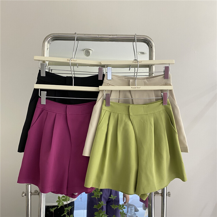 [zishujia] Korean version high waist slim wide leg casual shorts 55221\hbx