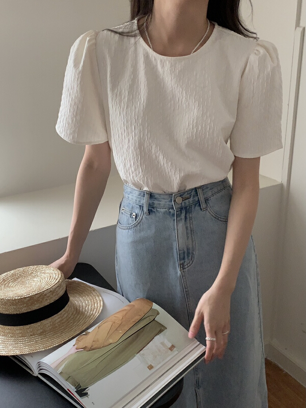 [Gabrielle] round neck clean version shirt b2301\zxl