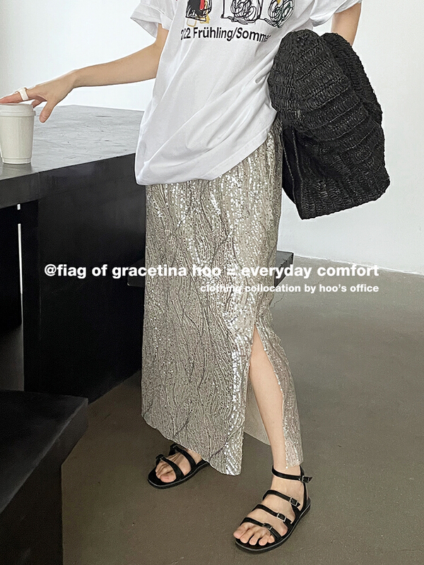 [gracetina Hoo] design feeling two piece elastic waist skirt bq6202\cqw