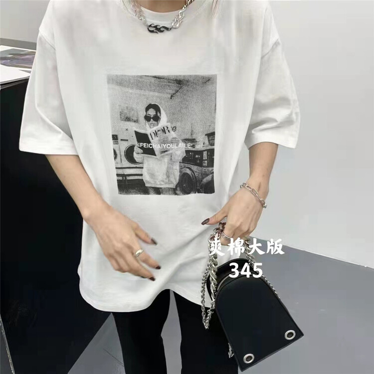 [Huan Zhuoer] portrait pattern comfortable Pullover short sleeve T-shirt 345\l