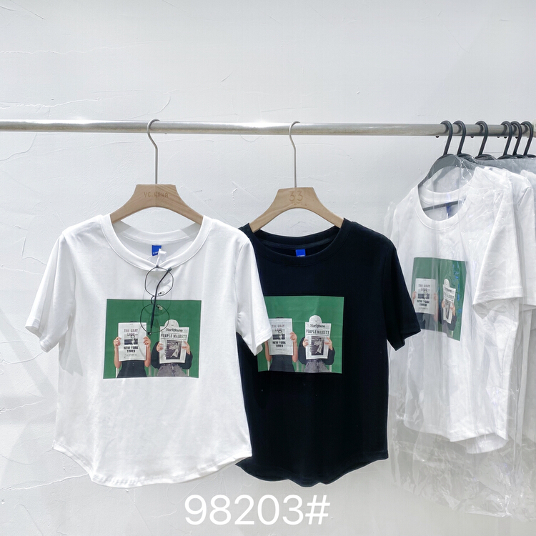 [ycnana] Korean simple printed short sleeve T-shirt 98203\lsw