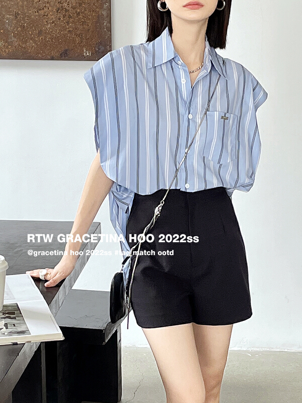 [gracetina Hoo] Vintage Polo sleeveless silhouette shirt cs6219\cqw