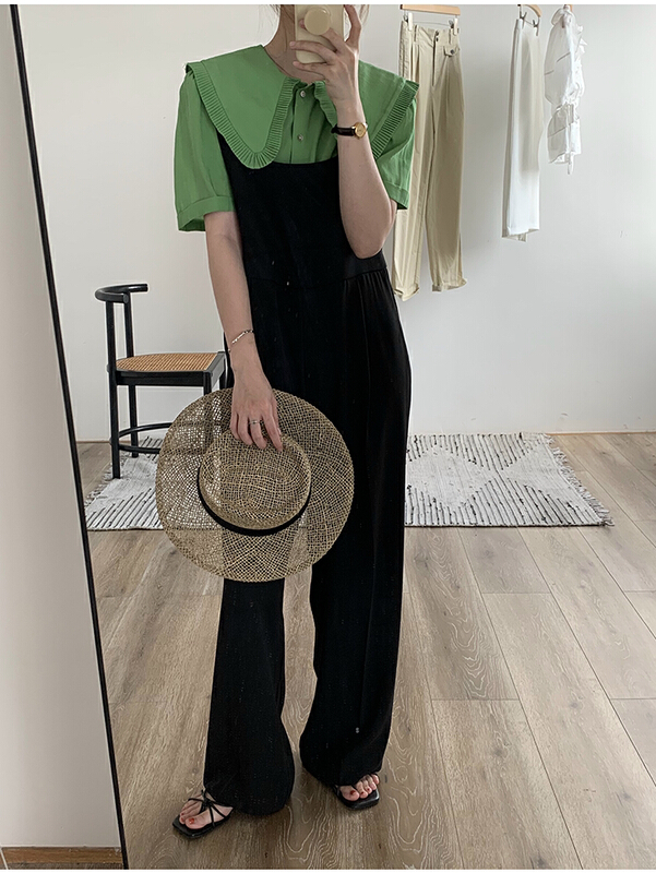 [the mind] chic Korean style solid color wide leg Jumpsuit 60520\jhy