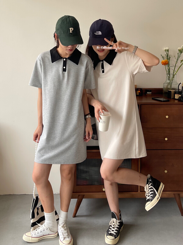 In early summer! [B plus] classic color blocking fashion dress 22-3176-2\hbx