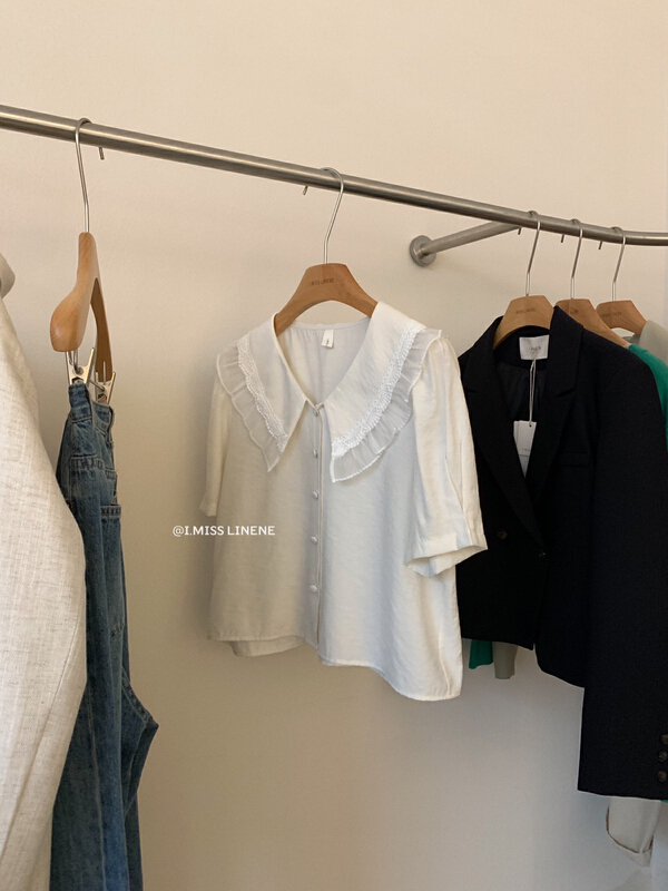[Imiss] French stitched Lace Baby collar shirt cx6316\lsw