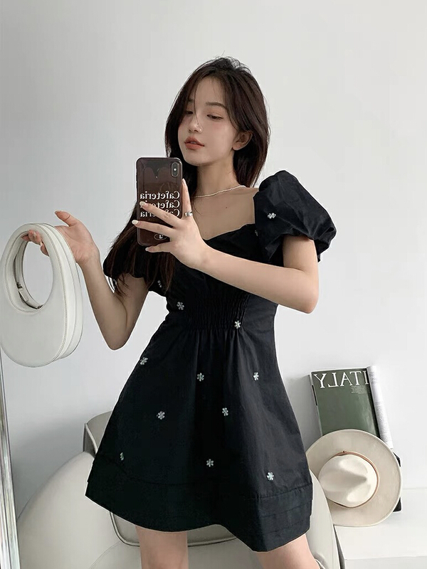 [JH] net red Xiaoxiang pearl Lantern Sleeve Dress (dress only) 41814\pcz