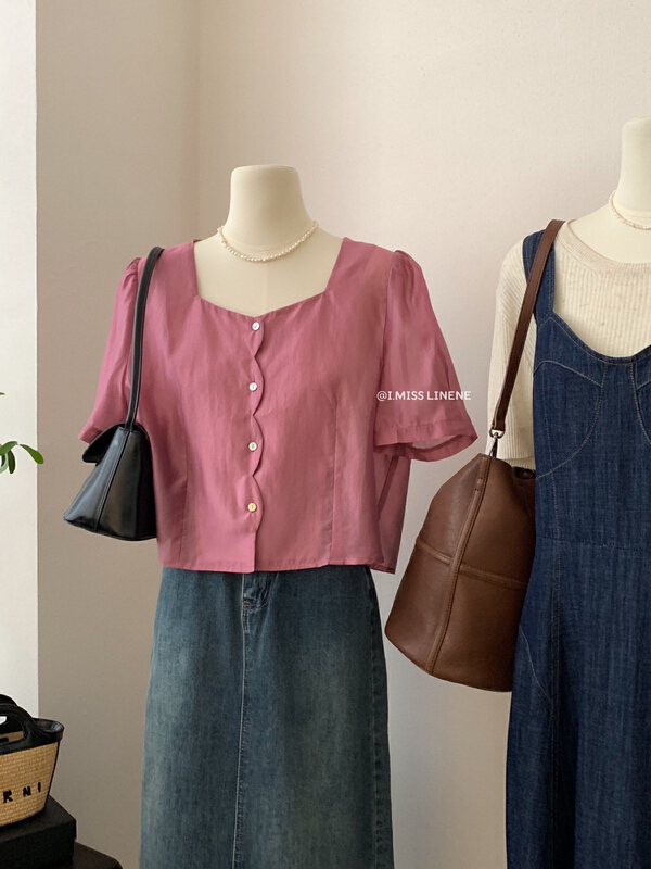 [Imiss] Korean soft wave edge Tiansi shirt cx10100\lsw