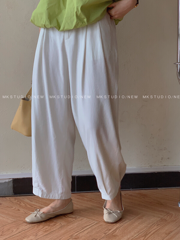 [chen/mk] simple and versatile loose fitting Capris casual pants 3302\hjy