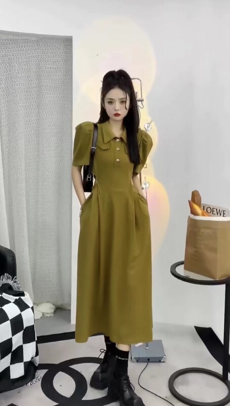 [77.shop] slim waist revealing versatile dress 9220\wtt