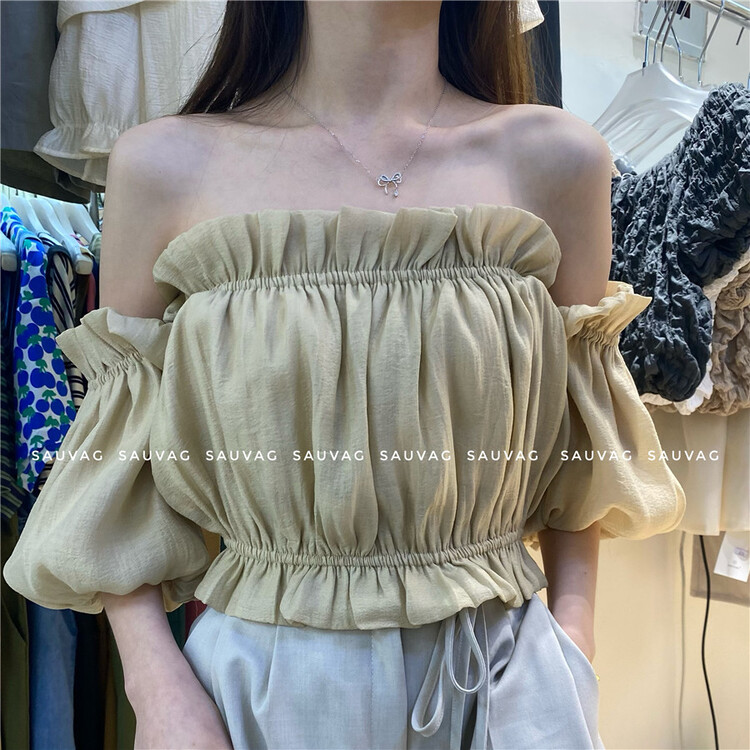 [sauvag] off shoulder short temperament shirt 2062\zjy
