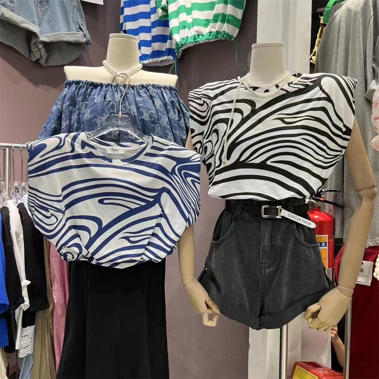 [Bella Bella] advanced color contrast fake two short shirts 6920\wtt