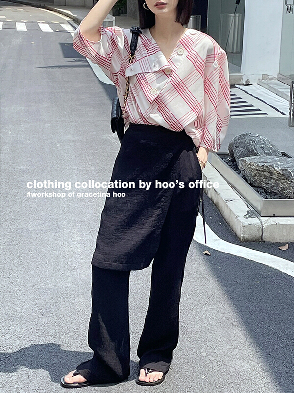 [gracetina Hoo] heavy industry three-dimensional crimped elastic waist skirt and pants are slim, with piece strap detachable k9171\zxl