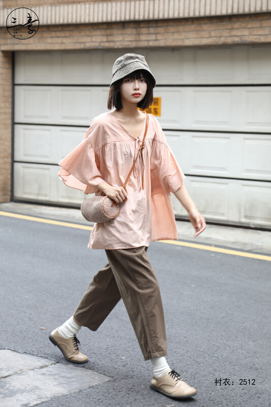[original three plain clothes] literary fan shunnv loose shirt 2512