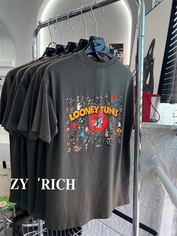 [ZY] front and back trend printed round neck versatile short sleeve T-shirt ys1-518\wtt