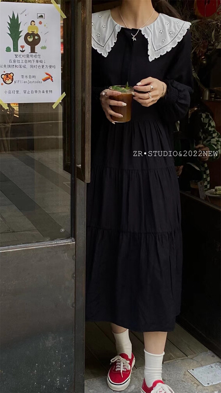 New year in early spring! [Zr] Korean slim baby collar embroidered dress 5528\xyy