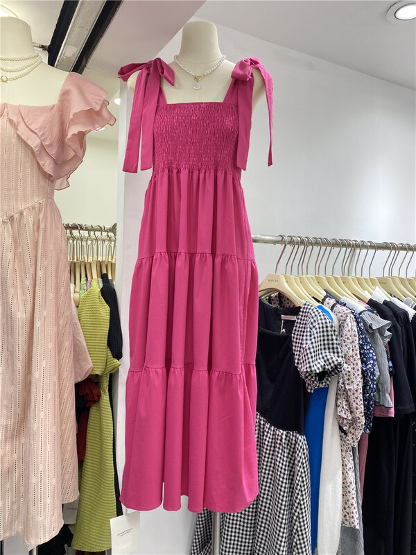 [Mimosa] Han Shu elastic high waist vest dress 1342\hjy