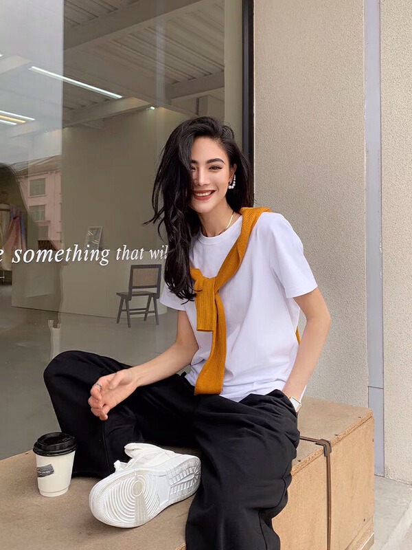 [ziyijia] clean round neck comfortable short sleeve T-shirt ys1-0020\wtt
