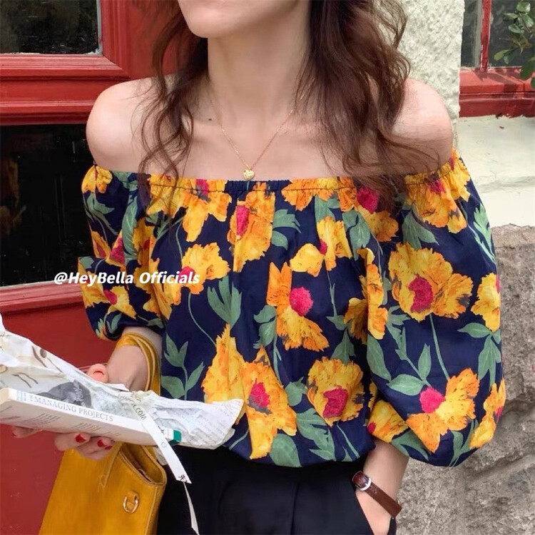 [hey Bella] flower Pullover short sleeve shirt 1357\ll