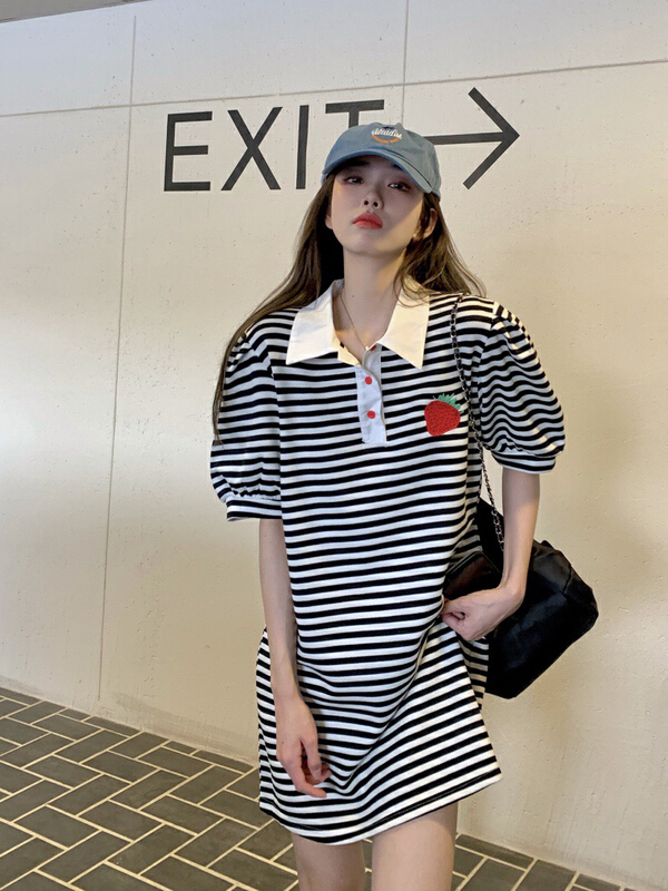 [wgwe] French gentle style niche bubble sleeve dress 1765\pcz