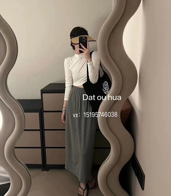 [wht] modal back zip clean color skirt 5099\wtt