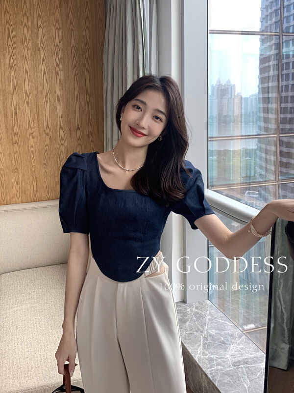 [ZY] Vintage bubble sleeve fashion shirt 68521\ozq