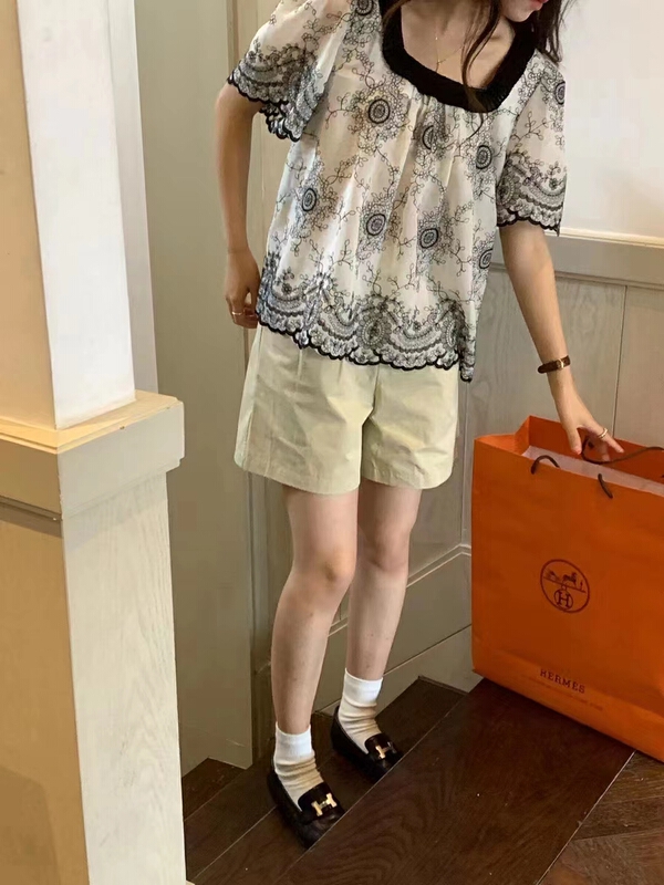 [baby] hemp material color striking edge heavy industry jacquard shirt 8680\wtt