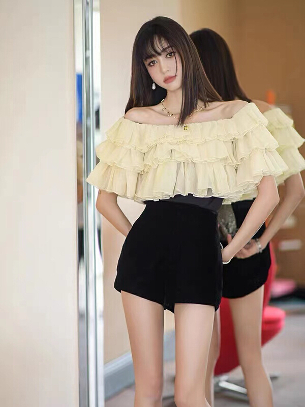 [Xinran] one shoulder fashion small shirt 6638\pcz