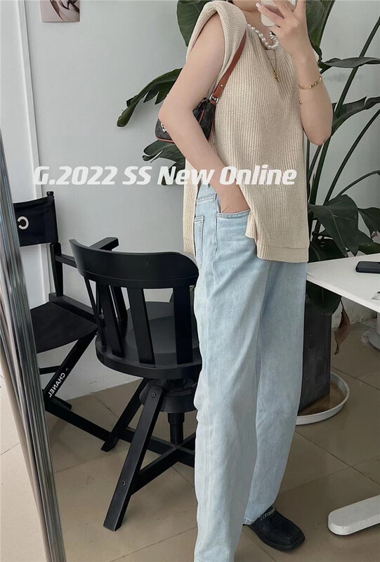 [2/2chicw] Korean casual round neck knitted vest / sling f202208\pcz