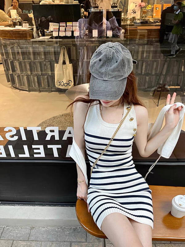 [f · P] striped slim fit vest dress tq002-2\hbx
