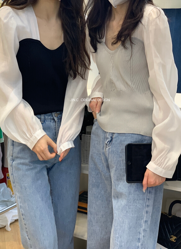 New year in early spring! [jin.c] Korean version versatile splicing T-shirt 9330-1\xyy