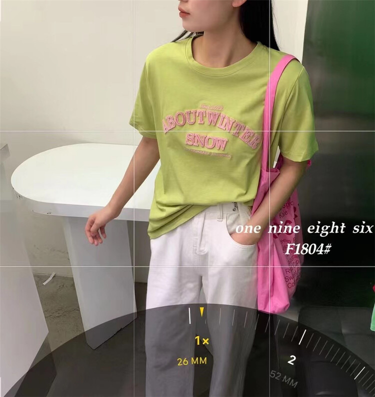 [1986] Korean wild letter short sleeve T-shirt 1804\xyy