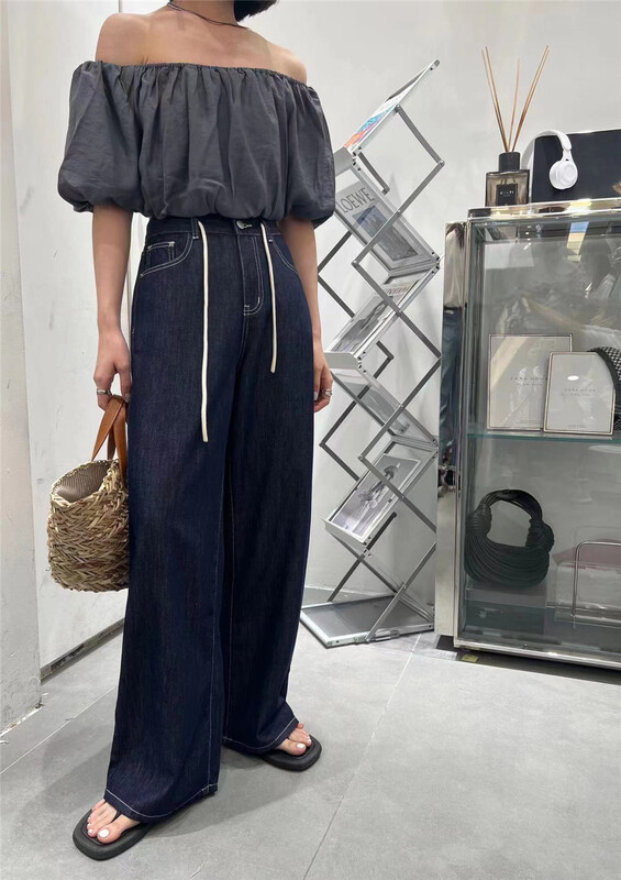 [t-platform] Korean loose tie versatile jeans 8570\cqw
