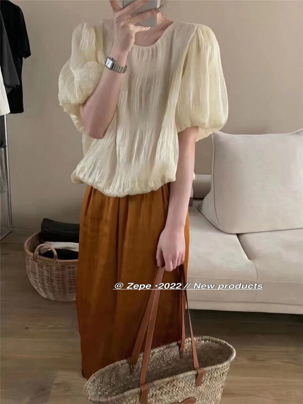 [Ze] round neck niche fashion shirt 8678\ll