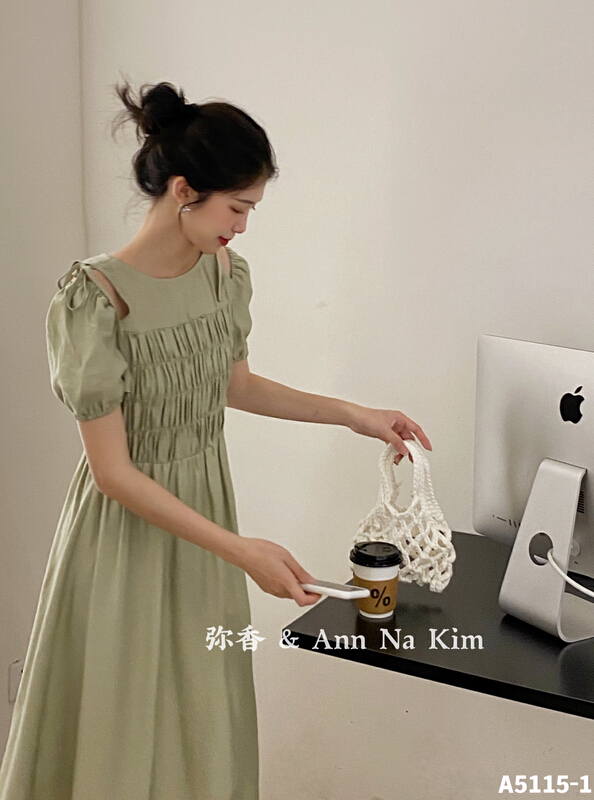 In early summer! [fragrance] shoulder leakage adjustable slim Stretch Dress 5115-1\hjy