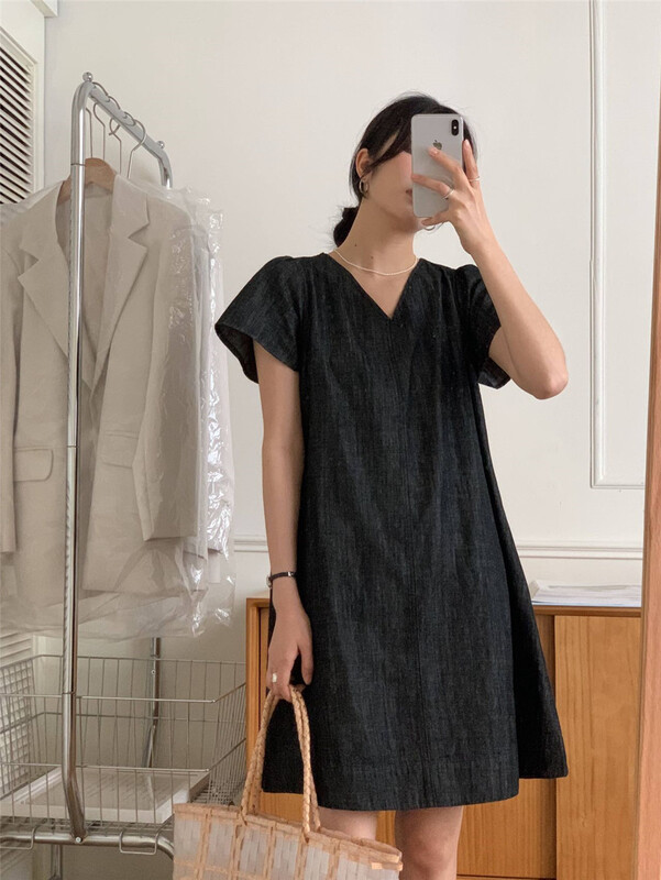 [clean space] Korean sense casual V-neck dress 27871\cqw