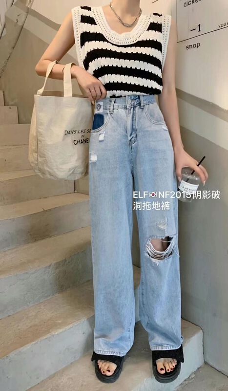 [x2 square] personalized pierced straight jeans 2015\ll