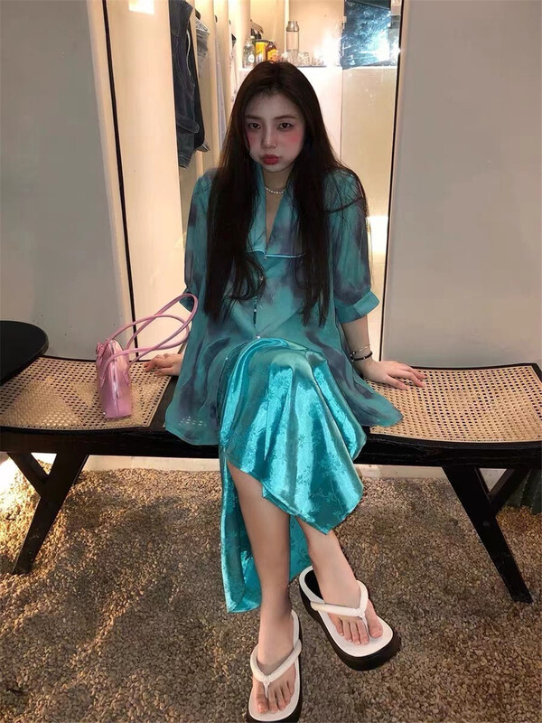 [A Mei Mei] French jacquard Retro Mid length skirt 22853\pcz