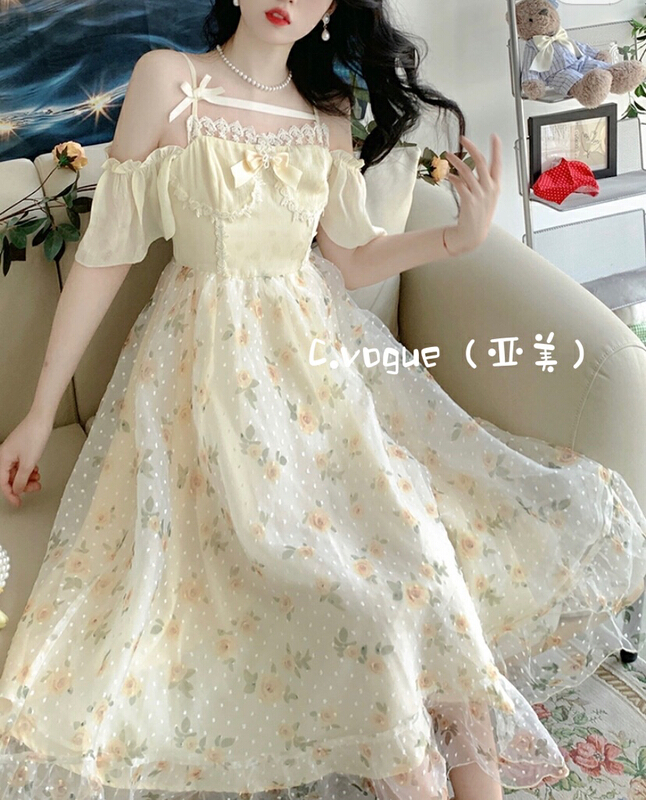 [c.vogue] French fairy Lolita sweet and lovely floral dress 3818\pcz