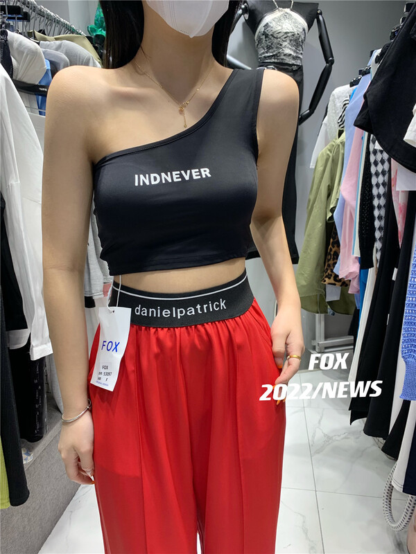 [fox] diagonal shoulder sleeveless versatile vest / sling 53097\wtt