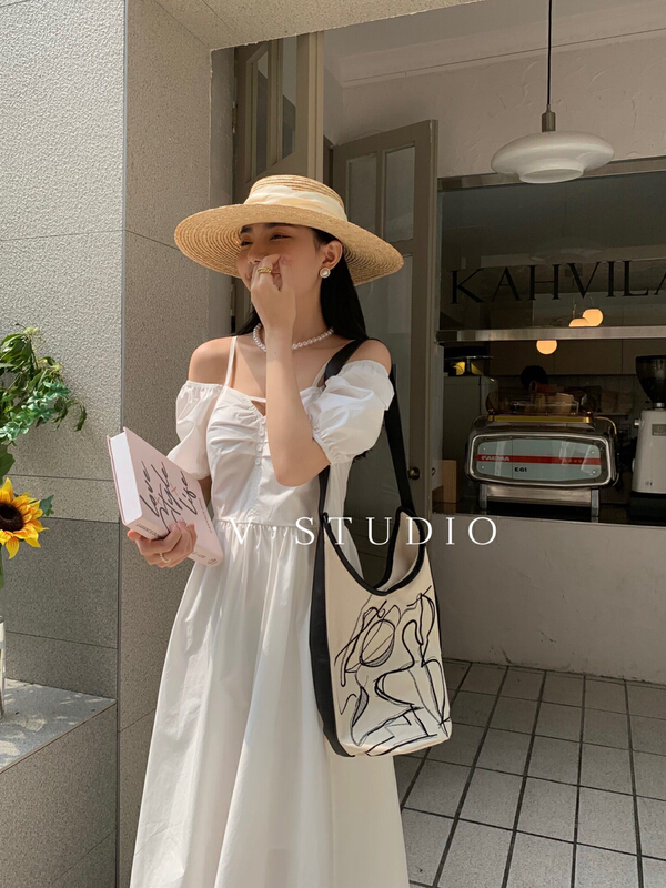 [v.] fresh lady square neck dress 5252\ll