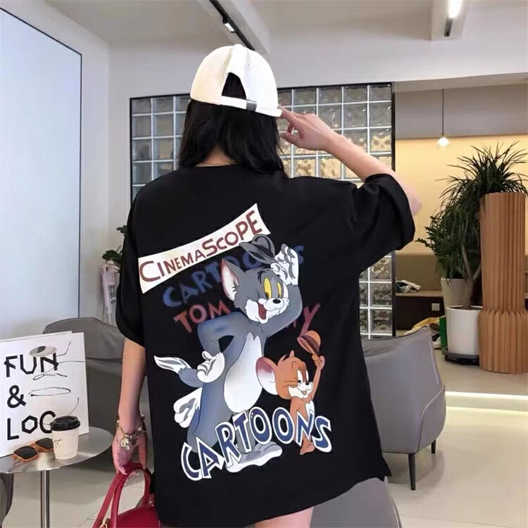 [ta+] cartoon letters loose Casual Short Sleeve T-shirt 8197\xyy
