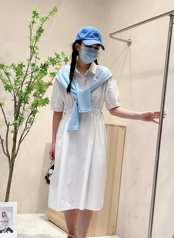 [C.H] Korean shawl loose waist polo collar dress 656\lsw
